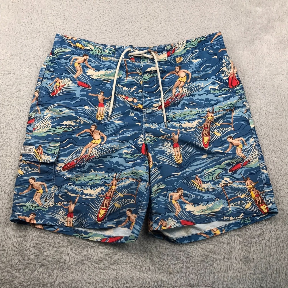Polo Ralph Lauren Swim Trunks Mens 1XB Surfer Kailua Print Lined 8" Shorts